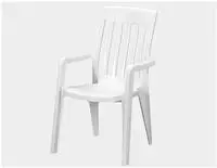SIEGER Gartensessel Palma L 65 x B 59 x H 92 cm , Kunststoff, stapelbar, wei&szlig; -