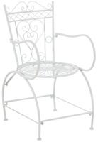 CLP Gartenstuhl, Wei&szlig;, Metall, 48x88x60 cm, Gartenm&ouml;bel, Gartenst&uuml;hle,