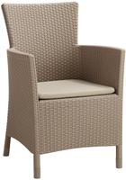 Curver 215519, Curver Gartenstuhl Iowa, Farbe Cappuccino, Kissen Sand