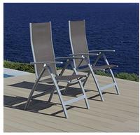 MERXX Gartenstuhl "Amalfi" (Set) 2 Stk.2er Set, Alu/Textil, verstellbar
