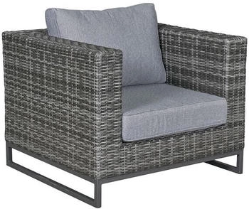 LC Home Vivera Loungesessel mit Kufen Aluminium/Geflecht Dunkelgrau/Hellgrau