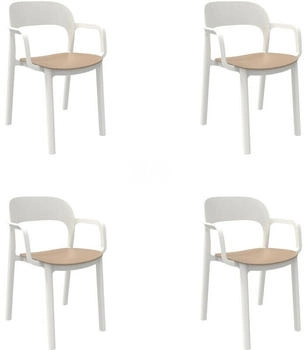 Garbar Ona Armchair (4 pcs) white/sand