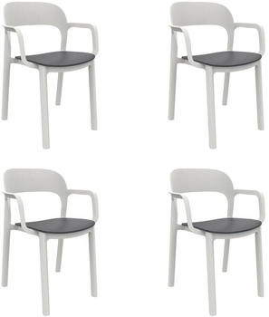 Garbar Ona Armchair (4 pcs) white/dark grey