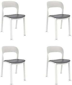 Garbar Ona Chair (4 pcs) white/dark grey