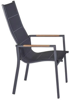 LC Home Unicamo Stapelsessel Hochlehner Aluminium/Textilene Dunkelgrau
