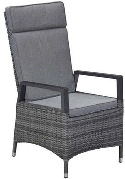 LC Home Vivera-Stone Gartensessel Aluminium/Geflecht Dunkelgrau/Hellgrau