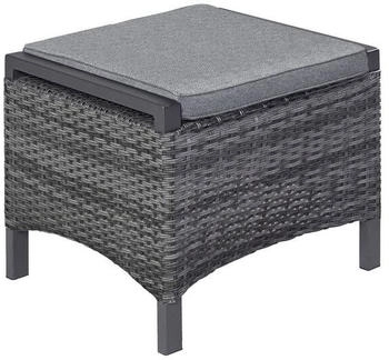 LC Home Vivera-Stone Loungehocker Aluminium/Geflecht Dunkelgrau/Hellgrau