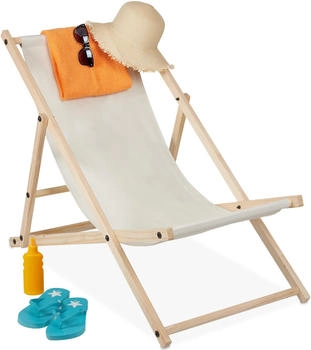 Relaxdays Liegestuhl (10028067) beige