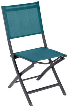 Hespéride Essentia Set 4 foldable garden chairs teal/graphite