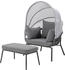 Leco Gartensessel mit Fusshocker Clara anthrazit (4737610999)
