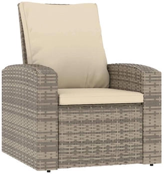 vidaXL Gartensessel verstellbar mit Kissen Polyrattan hellbraun (364103)