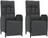 vidaXL Garten-Relaxsessel mit Kissen 2 Stk. Poly Rattan schwarz
