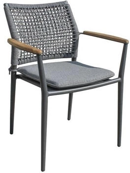 OUTLIV. Aruba Stapelsessel Aluminium/Rope Dunkelgrau