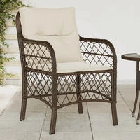 vidaXL Gartenst&uuml;hle mit Kissen 2 Stk. Grau Poly Rattan