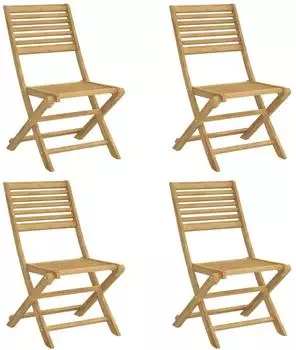 vidaXL Gartenst&uuml;hle 4 Stk. Klappbar 48,5x61,5x87 cm Massivholz Akazie (365740)