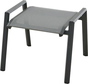 Siena Garden Tauro Gartenhocker Aluminium matt anthrazit Ranotex royal-grey (S83266)