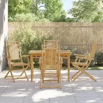 vidaXL Klappbare Gartenst&uuml;hle aus Bambus 4 Stk. (3278514)