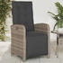 vidaXL Gartensessel mit Fußteil Verstellbar Grau Poly Rattan (365187)