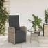 vidaXL Gartensessel mit Fußteil Verstellbar Grau Poly Rattan (365187)