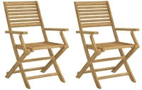 vidaXL Klappst&uuml;hle, 2 St&uuml;ck, 54,5 x 61,5 x 86,5 cm, Massivholz Akazie