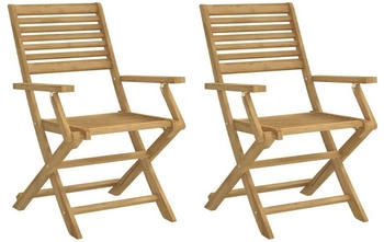 vidaXL Gartenst&uuml;hle 2 Stk. Klappbar 54,5x61,5x86,5cm Massivholz Akazie (365737)