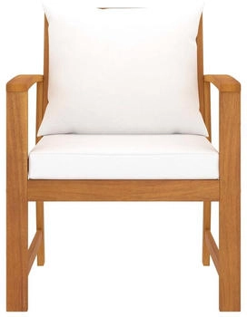 vidaXL Gartenst&uuml;hle 2 Stk. mit Creme-Kissen Akazie Massivholz (311831)