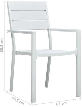 vidaXL Gartenstühle 4 Stk. Weiß HDPE Holz-Optik (47884)