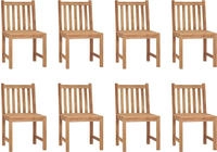 vidaXL Gartenst&uuml;hle 8 Stk. mit Kissen Massivholz Teak