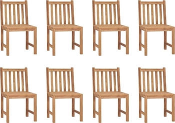 vidaXL Gartenst&uuml;hle 8 Stk. mit Kissen Massivholz Teak (3073150)