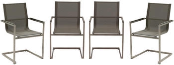 Garden Pleasure Sienna Gartenstühle Freischwinger 4er-Set grau (305385-4)