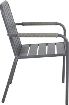 Brafab Innes Gartenstuhl mit Armlehnen Aluminium/Rope Anthrazit stapelbar (4661-73)