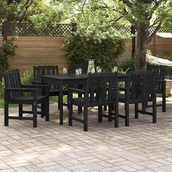 vidaXL Garten-Essstuhl 6 pcs Schwarz 65,5 x 55,5 x 88 cm Plastik (3335799)