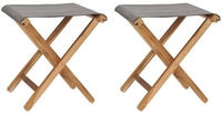 vidaXL Klappst&uuml;hle 2 Stk. Teak Massivholz und Stoff Dunkelgrau