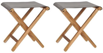 vidaXL Klappst&uuml;hle 2 Stk. Teak Massivholz und Stoff Dunkelgrau (310670)