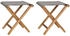 vidaXL Klappstühle 2 Stk. Teak Massivholz und Stoff Dunkelgrau (310670)