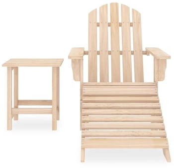 vidaXL Adirondack-Gartenstuhl mit Fußstütze & Tisch Massivholz Tanne (315932)