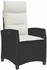 vidaXL Gartensessel mit Beistelltisch Verstellbar Schwarz Poly Rattan (4108270)