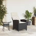 vidaXL Gartensessel mit Beistelltisch Verstellbar Schwarz Poly Rattan (4108270)