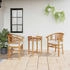 vidaXL Gartenstühle 2 pcs Braun 63 x 58 x 89 cm Teak-Massivholz (42008384)