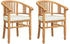 vidaXL Gartenstühle 2 pcs Braun 63 x 58 x 89 cm Teak-Massivholz (42008384)