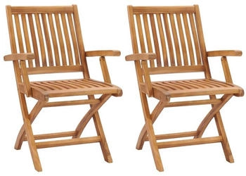 vidaXL Klappbare Gartenstühle 2 Stk. Massivholz Teak (315104)