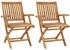 vidaXL Klappbare Gartenstühle 2 Stk. Massivholz Teak (315104)