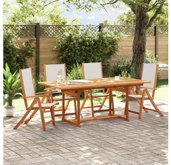 vidaXL Gartenst&uuml;hle 4 Stk. Klappbar Massivholz Akazie und Textilene (3279238)