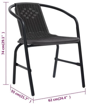 vidaXL Gartenstühle 8 Stk. Rattan-Optik Kunststoff und Stahl 110 kg (3107705)