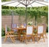 vidaXL Gartenstühle Verstellbar 6 Stk. Blau Weiß Stoff und Massivholz (3214554)