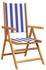 vidaXL Gartenstühle Verstellbar 6 Stk. Blau Weiß Stoff und Massivholz (3214554)