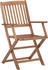 vidaXL Klappbare Gartenstühle 6 Stk. mit Kissen Massivholz Akazie (3074942)