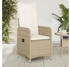 vidaXL Gartensessel mit Kissen Verstellbar Beige Poly Rattan (365683)