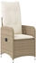 vidaXL Gartensessel mit Kissen Verstellbar Beige Poly Rattan (365683)