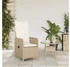 vidaXL Gartensessel mit Kissen Verstellbar Beige Poly Rattan (365683)